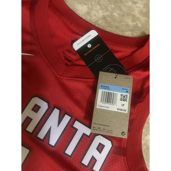 NWT Nike Dri Fit M Basketball Women Red Jersey Active Top - Picture 2 of 6